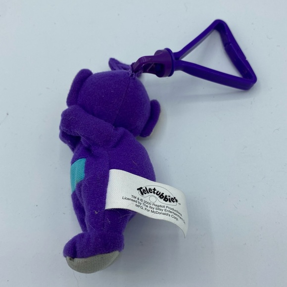 Vintage 2000 Telletubbies Tinky Winky Purple Stuffed Animal Keychain - Picture 2 of 7